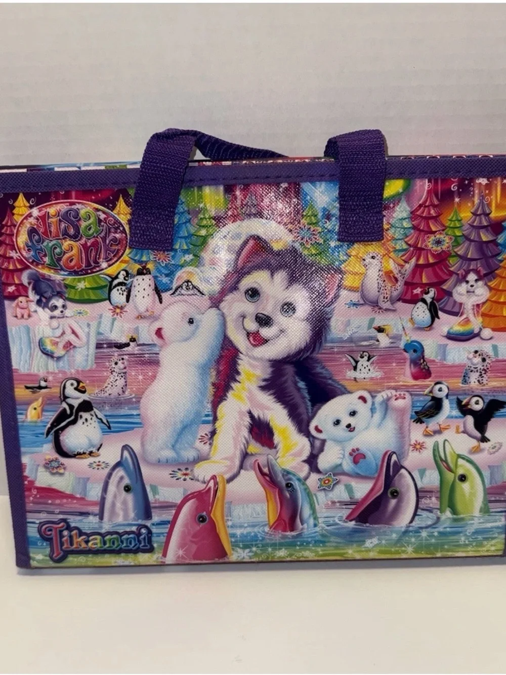 Lisa Frank Tikanni Husky Trifold Binder Organizer w/ Handles, Polka Dot